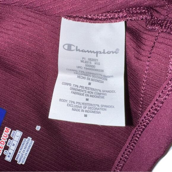 NWT Champion Ribbed V-Neck Sport Bra in Dark Berry - Picture 4 of 6